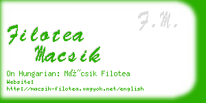 filotea macsik business card